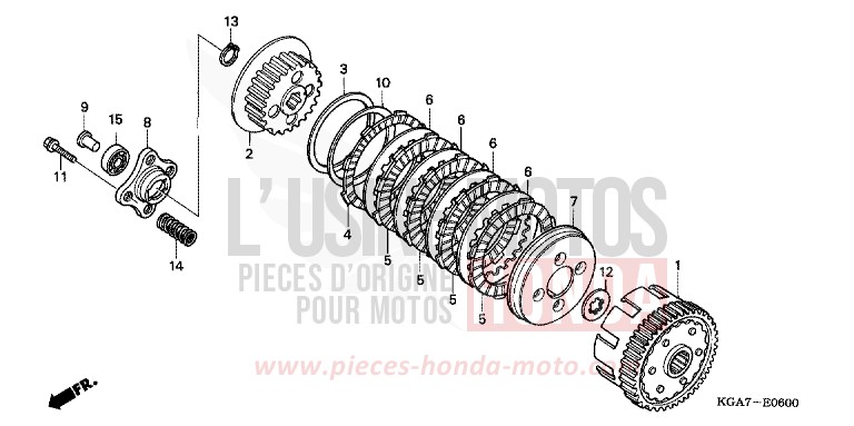 CLUTCH for CG125 TITAN ES FORCE SILVER METALLIC (NH411) from 2004